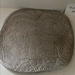 Don Drumm Embossed Aluminum Tray Lion & Lamb Art! Artist Drumm useable Ohio Art!